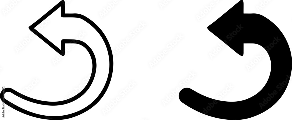 back left arrow icon set outline vector illustration silhouette back left arrow icon set outline vector illustration silhouette