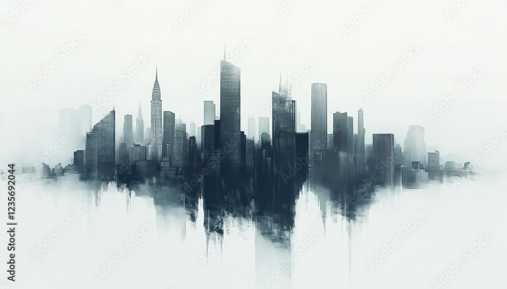 Fototapeta premium Abstract Cityscape Skyline Modern Architecture Design
