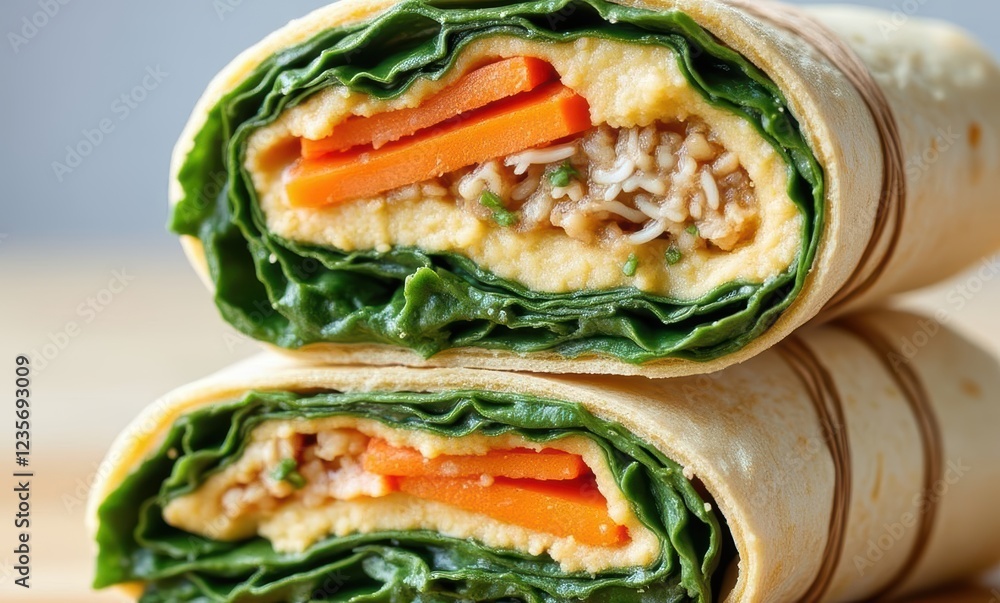 Healthy vegetarian wrap with fresh ingredients Healthy vegetarian wrap with fresh ingredients