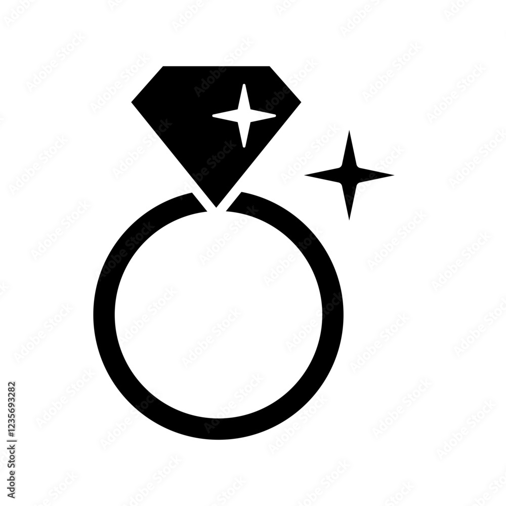 Ring icon in glyph style Ring icon in glyph style