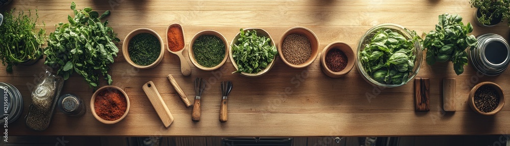 Artisan Natural Food Preparation Fresh Greens, Vibrant Spices, and Rustic Wooden Kitchen Tools Elevate Your Culinary Experience with Simple, Wholesome Recipes Discover the Art of Cooking with Artisan Natural Food Preparation Fresh Greens, Vibrant Spices, and Rustic Wooden Kitchen Tools Elevate Your Culinary Experience with Simple, Wholesome Recipes Discover the Art of Cooking with