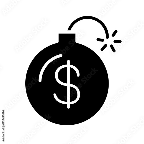 Debt icon in glyph style