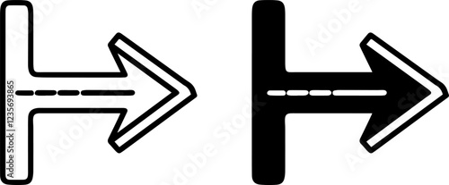 forward right arrow icon set vector illustration. Arrow icon outline set vector silhouette