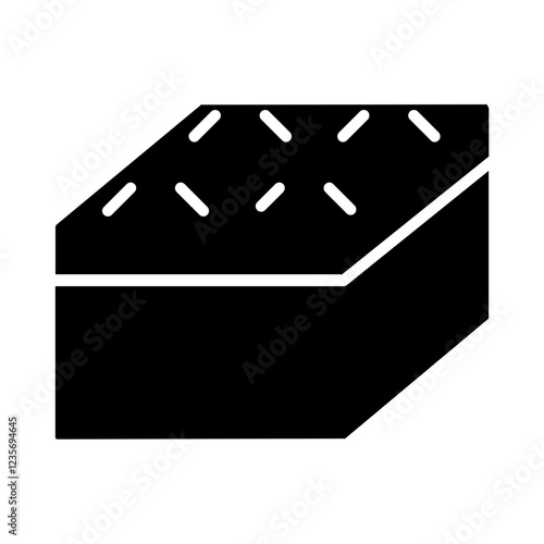 Chocolate brownie icon in glyph style
