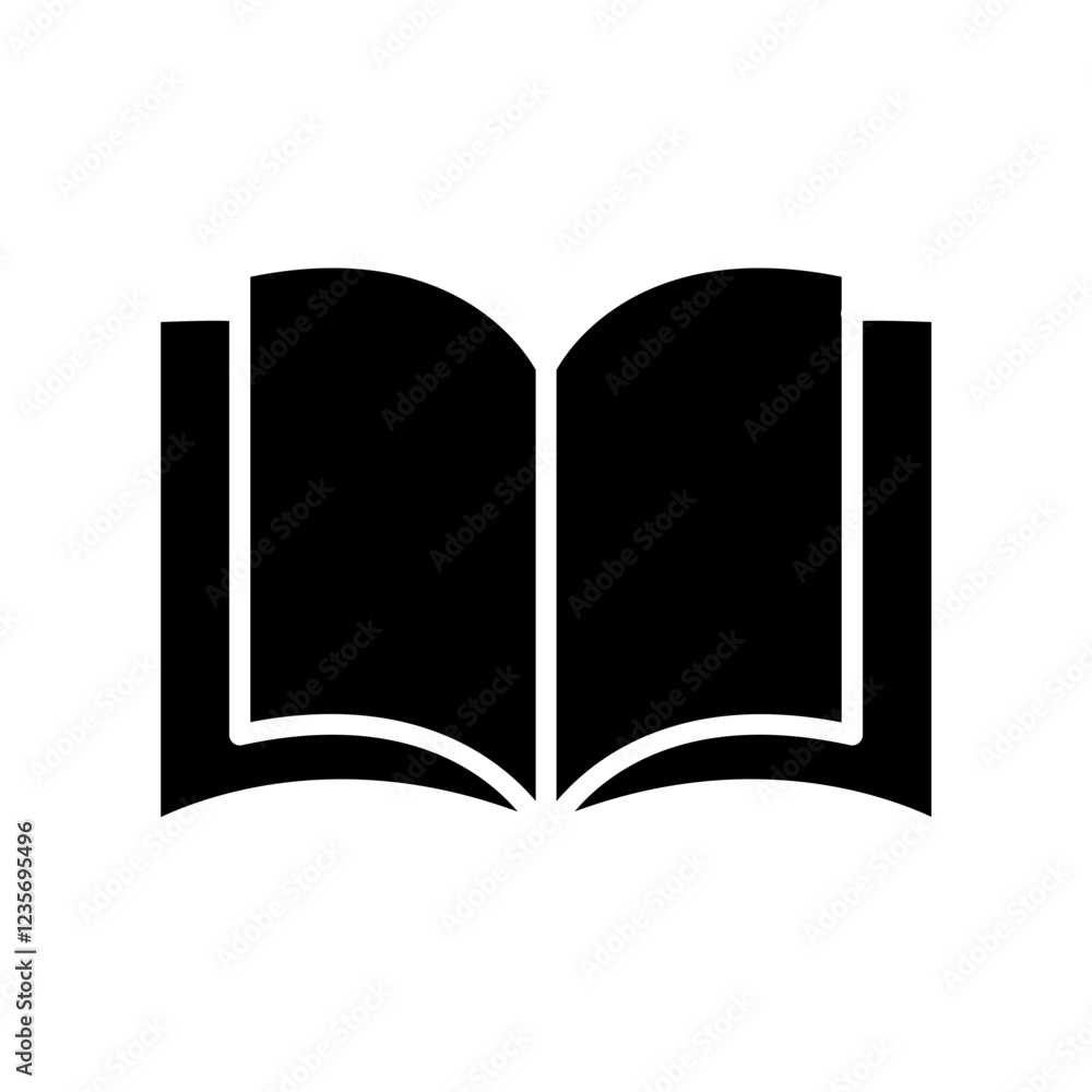 Book icon in glyph style Book icon in glyph style