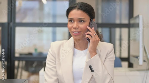 Portrait of African Business Woman Talking on phone