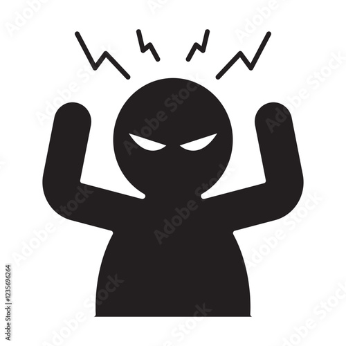 Angry icon in glyph style