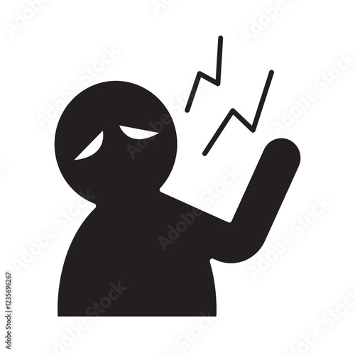 Neck pain icon in glyph style