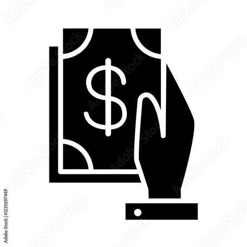 Cash icon in glyph style