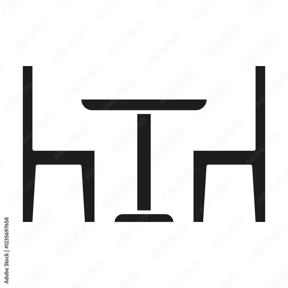 Fototapeta premium Dining table icon in glyph style