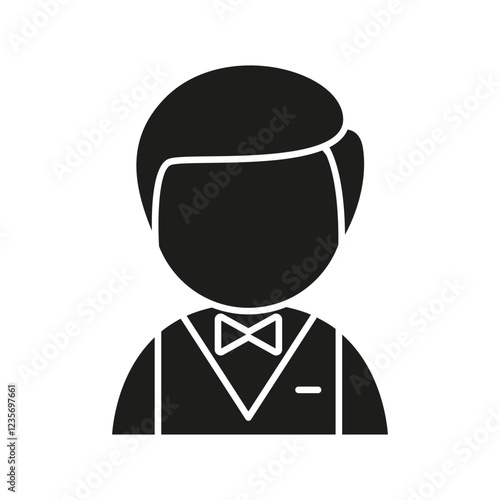 Waiter icon in glyph style