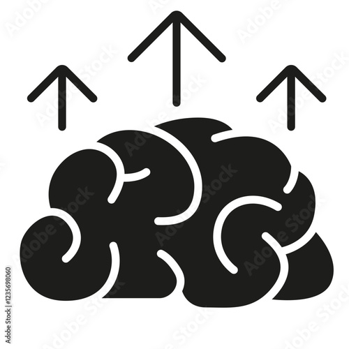 Brain icon in glyph style