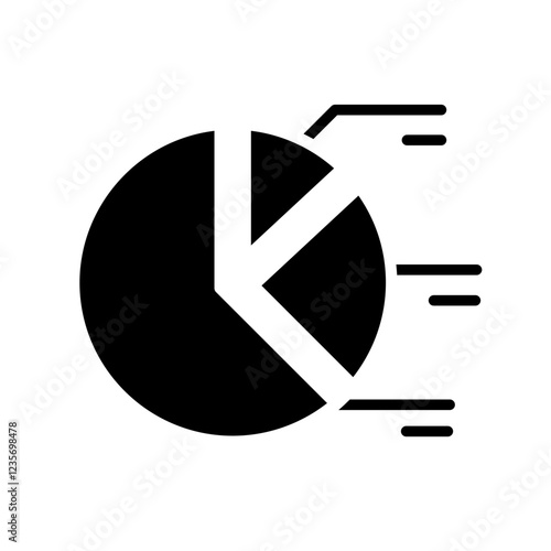 Data analysis icon in glyph style
