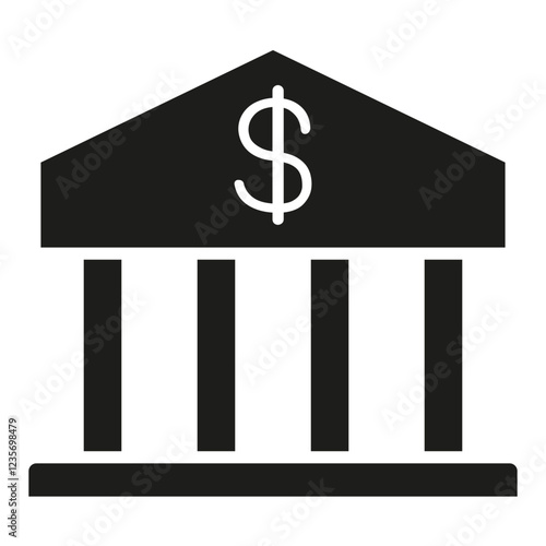 Bank icon in glyph style