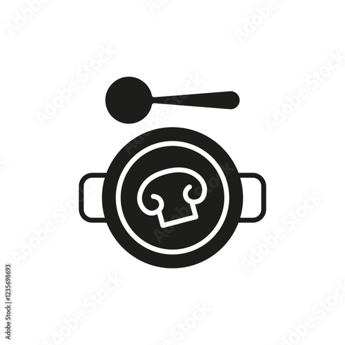 Mushroom soup icon in glyph style