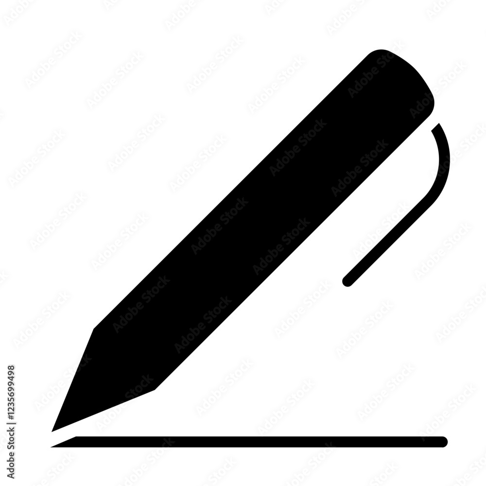 Writing icon in glyph style Writing icon in glyph style