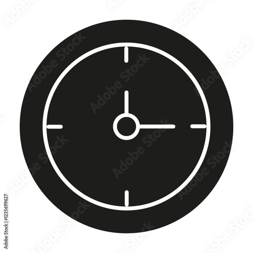 Clock icon in glyph style