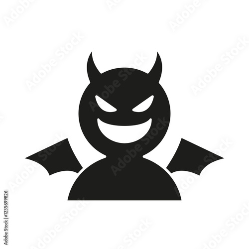 Devil icon in glyph style