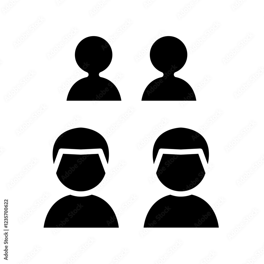 Students icon in glyph style Students icon in glyph style