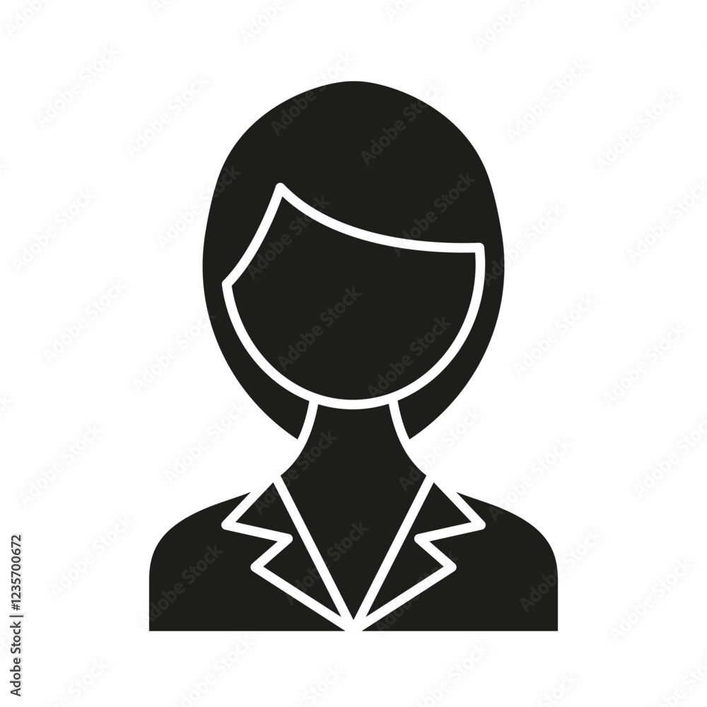 Business woman icon in glyph style Business woman icon in glyph style