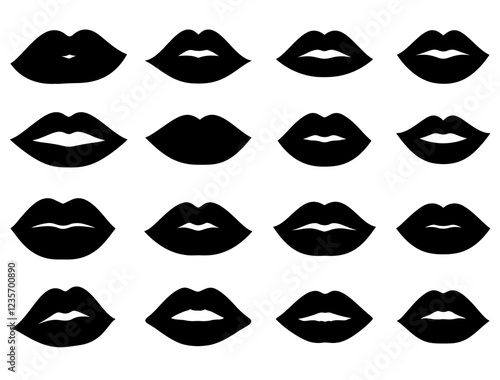 LIPS SILHOUETTE ON WHITE BACKGROUND