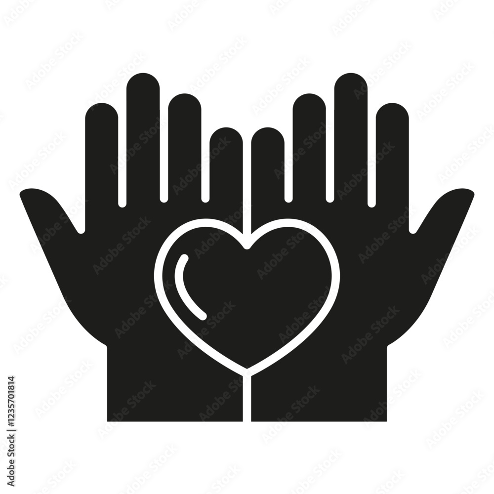 Love icon in glyph style Love icon in glyph style