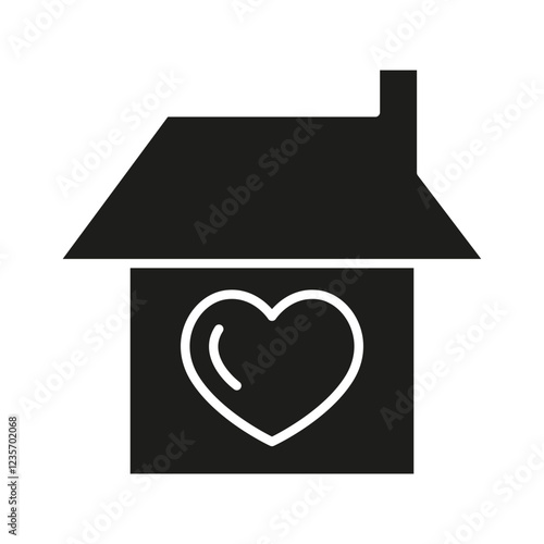Shelter icon in glyph style
