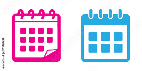 Professional Calendar Icons Silhouette Vector Illustration