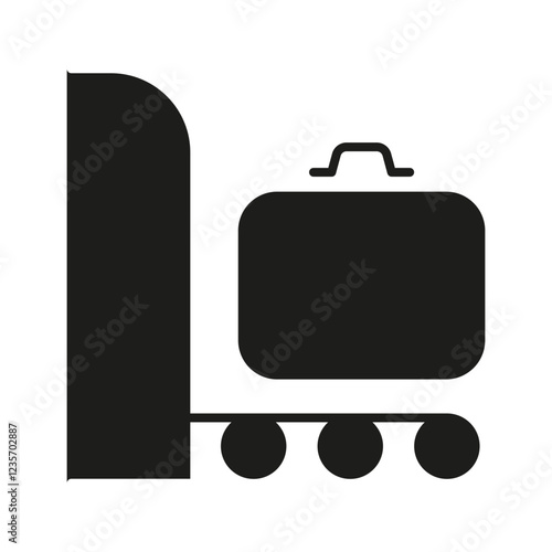 Luggage scanner icon in glyph style