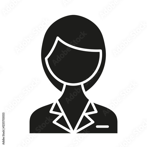 Flight attendant icon in glyph style