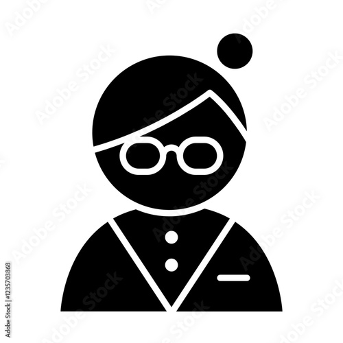 Librarian icon in glyph style