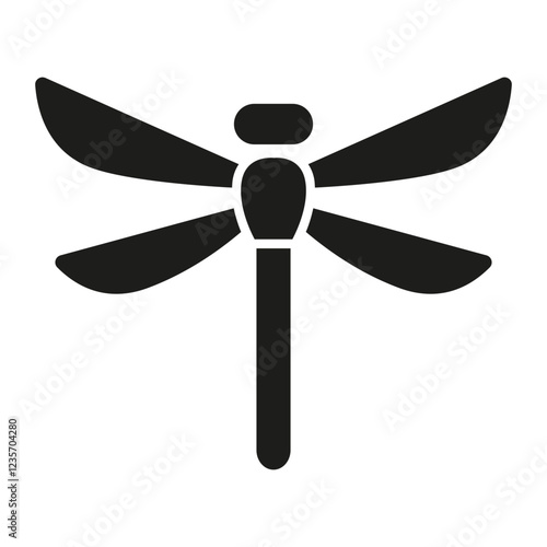 Dragonfly icon in glyph style