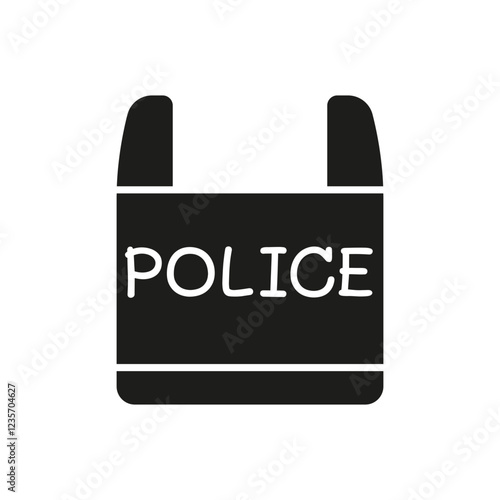 Bulletproof vest icon in glyph style