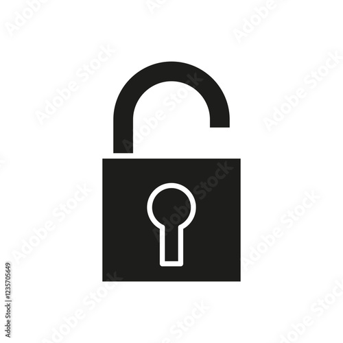 Unlock icon in glyph style