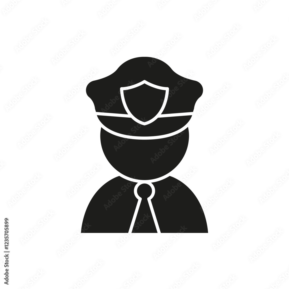 Obraz premium Policeman icon in glyph style