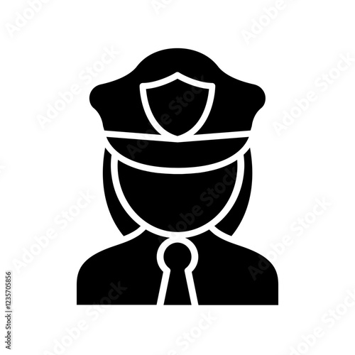 Policewoman icon in glyph style