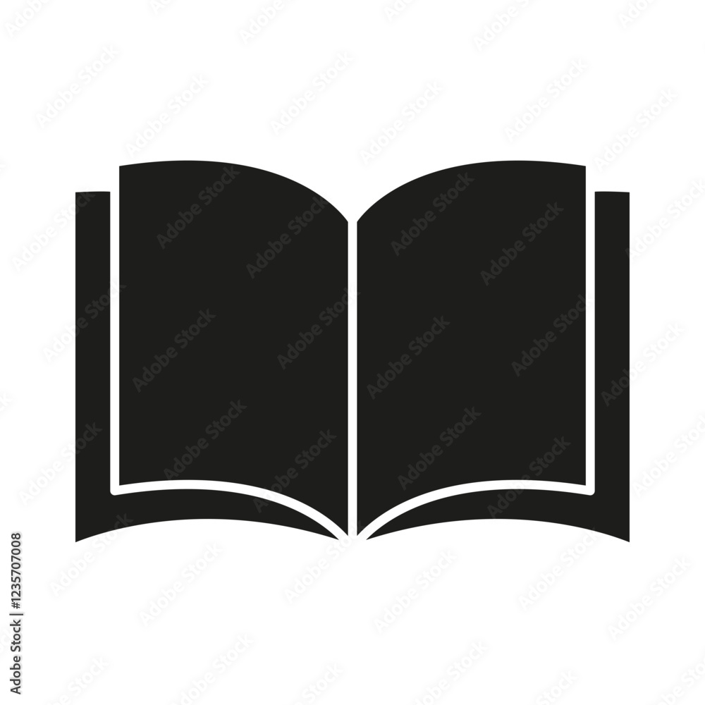 Book icon in glyph style Book icon in glyph style