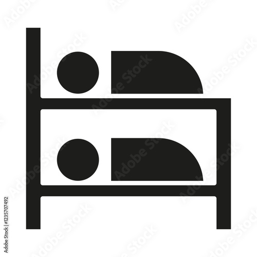 Bunk bed icon in glyph style