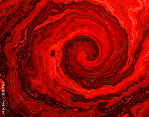 Procedural Crimson Hurricane Marble with swirling blood-red veins, designed to evoke Doppler radar storm cell patterns for disaster visualization. photo