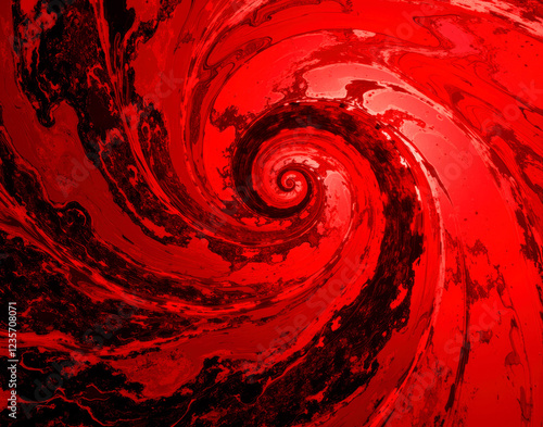 Procedural Crimson Hurricane Marble with swirling blood-red veins, designed to evoke Doppler radar storm cell patterns for disaster visualization. photo