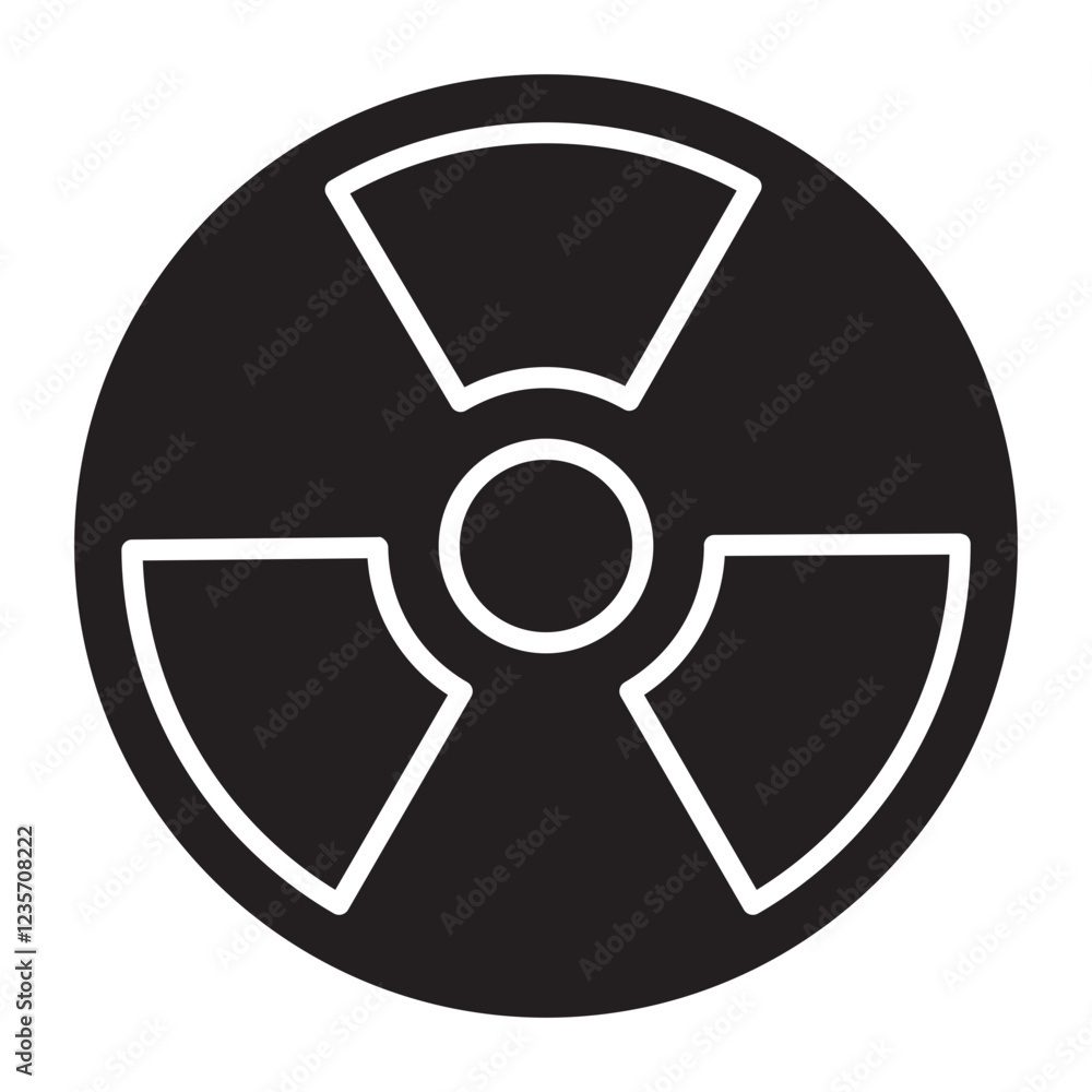 Nuclear icon in glyph style Nuclear icon in glyph style