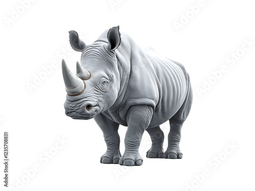 Rhino isolated on white transparent PNG background photo