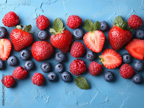 A collection of ripe berries in a food photo photo