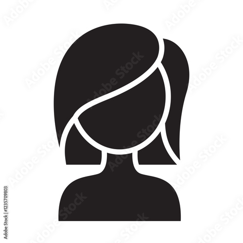 Short hair icon in glyph style