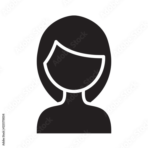 Long hair icon in glyph style