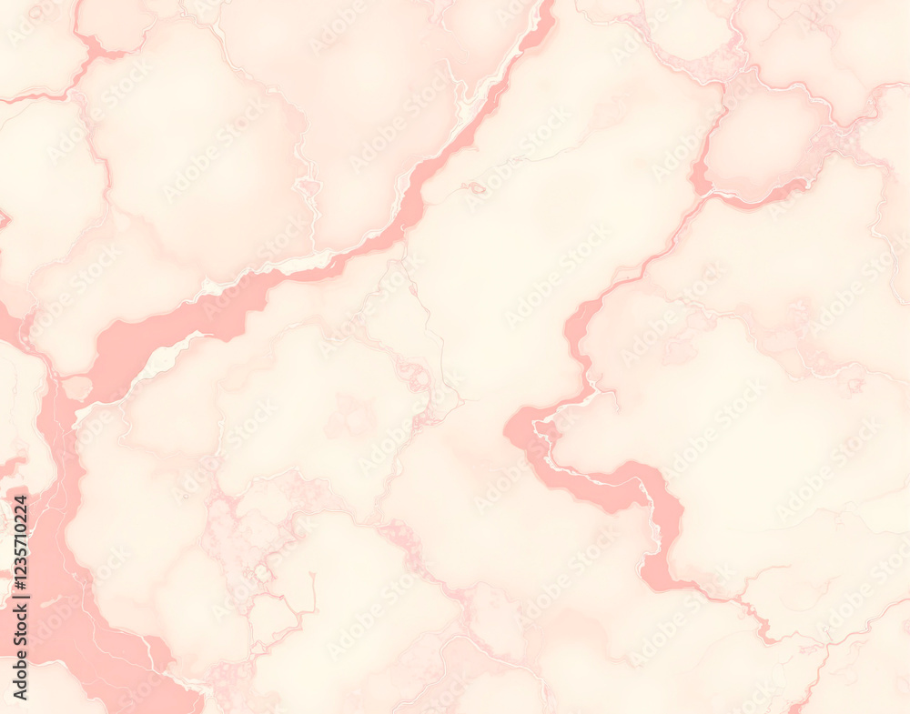 Obraz premium Sakura Blossom Marble with petal-pink veins on ivory, designed for Japanese tea house shoji screen texture, evoking tranquility and serene elegance.