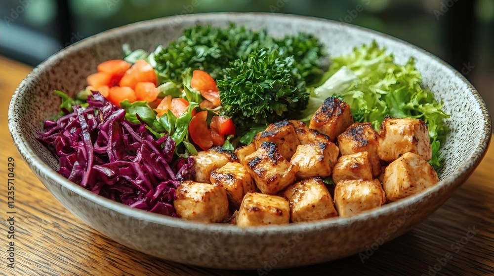 Grilled Chicken and Vibrant Vegetable Salad: A Rustic Culinary Delight Grilled Chicken and Vibrant Vegetable Salad: A Rustic Culinary Delight