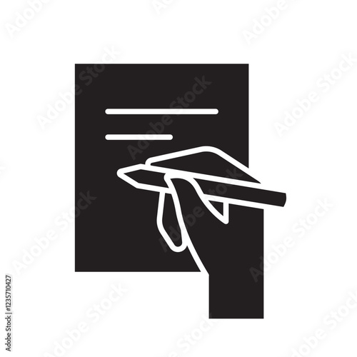 Writing icon in glyph style