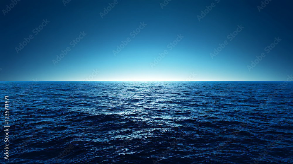 Obraz premium Ocean Surface and Sky at Horizon
