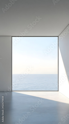 Ocean View from Minimalist Interior Space